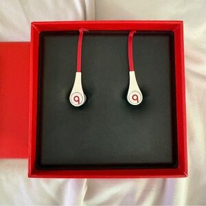 Beats by Dre Red and White Earbud Headphones
